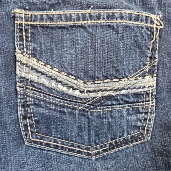 Cody James Jeans Men's 38W 34L Relaxed Blue Straight Leg Contrast Embroidery - Picture 14 of 15